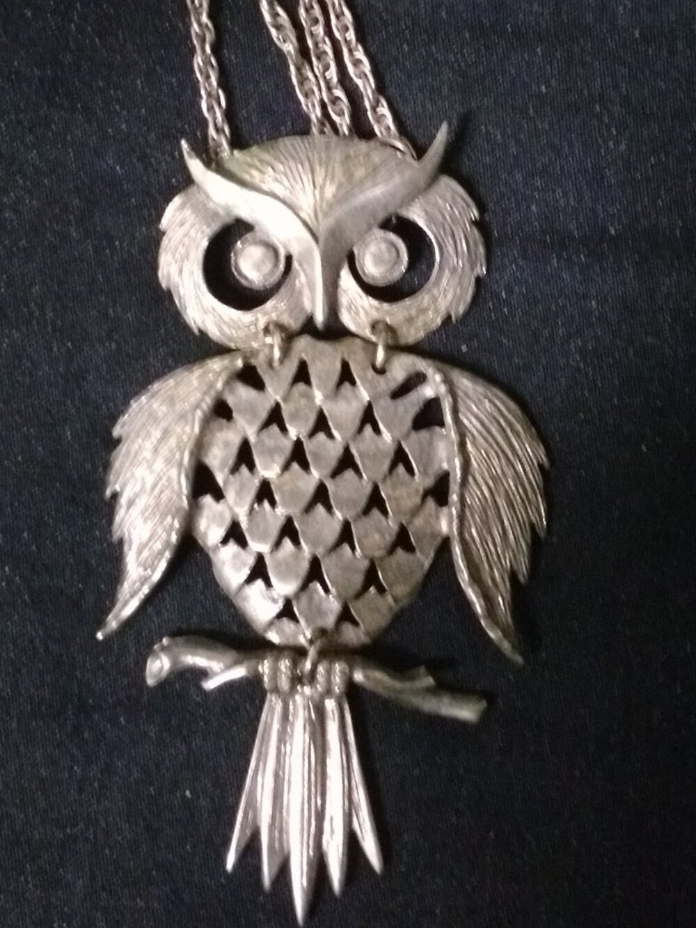 Metal Owl Pendant Necklace